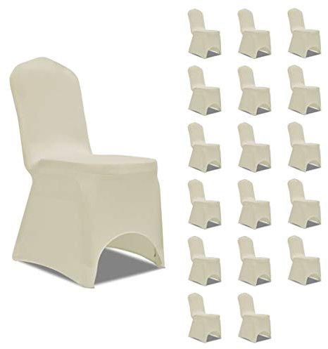 ShGaxin Funda de Silla elástica 18 Unidades Color Crema, Funda Sillas Comedor, Cubre Sillas, Cubierta De La Silla, Funda Protectora Sillas