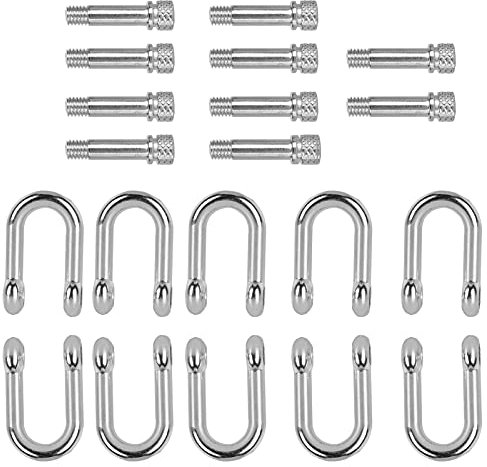 shenruifa 10 Stück U-förmige Schäkel aus Zinklegierung, D-Ring-Schloss, Bügelschäkel Paracord-Armband, Runder Kopf