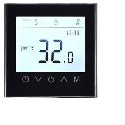 Termostato programmabile, termostato ambiente, termostato touch per caldaia elettrica intelligente, acqua, gas (neroelettricoriscaldamento)