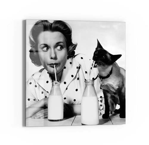DEQORI Glas-Magnettafel | 50x50 cm cm groß | Motiv Vintage Genuss | Memo-Board aus Glas | Magnetboard inkl. Magnete, Stift & Tuch für Küche & Büro | Tafel magnetisch & beschreibbar
