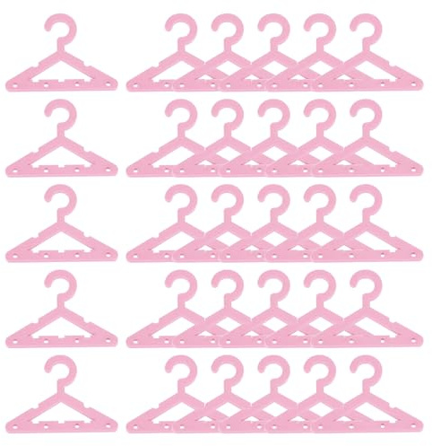 PATIKIL 30 Stück Kleiderbügel Ohrringhalter, Mini Acryl Mantelbügel Ohrringbügel Bügelständer Klein für Ohrringhalter Organizer Ständer Stecker, Pink