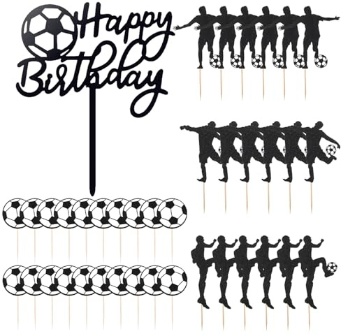 CVFRTT 39 Uds. De Inserciones para Tartas con Temática De Fútbol, ​​Decoraciones Creativas para Tartas, Suministros De Fiesta De Cumpleaños, Inserciones para Tartas para Niños