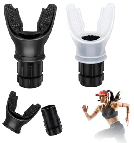 Fenglin-joy Breathing Trainer, 2 Stück Atemtrainingsgerät für die Lungenkapazität Tragbares Atemtrainer Verstellbarer Lungentrainer abnehmbar für einfache Reinigung (Weiß und Schwarz)