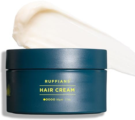 Ruffians Hair Cream, Nutrient-Rich Moisturising Haircare Solution For Fine Hair and Wavy Hair, Hair Cream for Men, Thicker Looking Hair, Soft Hold, Natural Finish, 50g