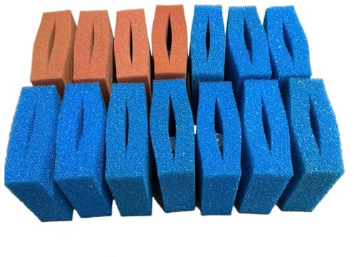BioTec 30 Ersatzschwamm Sets passend für Oase Teichfilter/ 4 x rote und 10 x Blaue Filterschwämme geschlitzt/Abmessung 25 x 25 x 8 cm/deutsche Qualität/Filterschwamm/Ersatzschwamm Biotec 30