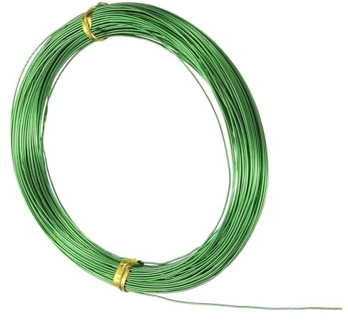 sourcing map 22 Gauge 0.6mm Aluminum Wire, 100 Feet Bendable Metal Craft Armature Wire for Jewelry Making DIY Beading Floral Wreath Wrapping Sculpting, Green