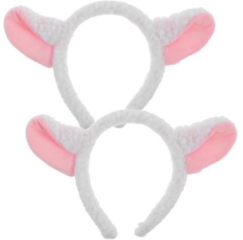 Gatuida 2pezzi Grazioso Cerchietto Per Capelli Forma Di Orecchie Di Agnello Cerchietto Per Capelli Morbido in Pile Di Agnello Stile Fattoria Zoo Adatto Per Eventi Tema Cosplay Feste Di Com