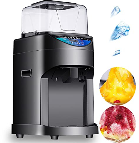 Electric Ice Crusher, Commercial Slush Machine, Adjustable Thickness, 0.8kg/Min Shaved Ice Speed, Automatic Ice Maker for Kitchen Bar Cafe Summer Drinks