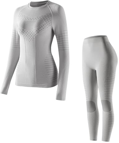 Letfool Functional Wear Seamless Thermal Underwear for Women Base Layer Compression Moisture Wicking Quick Dry Athletic Set