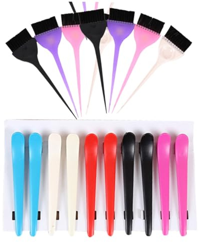 LIFKOME Spazzole per Tintura Capelli Professionali con Manico Ergonomico Strumenti Resistenti per Salone e Uso Domestico per Applicazione Tintura Trattamenti e Cheratina Colore Casuale