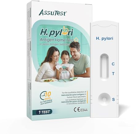 Helicobacter Pylori Test mit 98.6% hoher Genauigkeit Antigen-Selbsttest via Stuhluntersuchung Für alle Magenbeschwerden: Sodbrennen, Gastritis & mehr-1 Stück