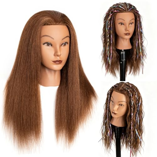 16 100% Real Hair Mannequin Head for Braiding and Hairdresser Training