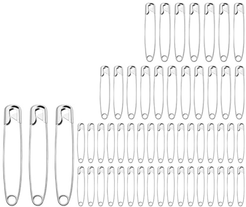 Ram® 55 X Safety Pins Assorted Sizes Small Medium Large Sewing, Clothes, Crafts, Art, Baby Clothing Safety Quilting Pins