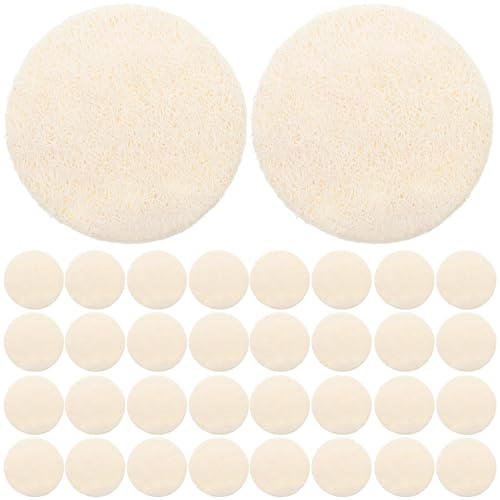 VILLCASE Pads Beige Gesichtspeeling Stück 36 Luffa Peeling Natürlichem aus Gesichtsreinigung Sanfte und Weiche Luffaschwämme für Tägliche Hautpflege