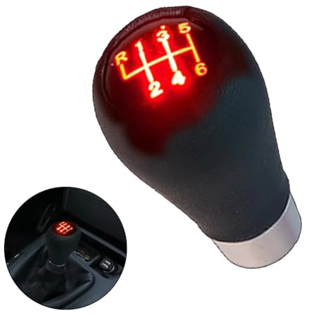 LED 6-Gang-Schaltknauf mit rotem Licht für BMW E30 E36 E46 E90 E91 E92 E93 3er, 5er, 7er, X3, X5 Modelle