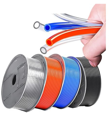 LIUCH Tuyau en polyuréthane for composants pneumatiques, 10 m/20 m/50 m/100 m, 4 mm, 6 mm, 8 mm, 10 mm, 12 mm, for compresseur(Blue 50m,4x2.5mm)