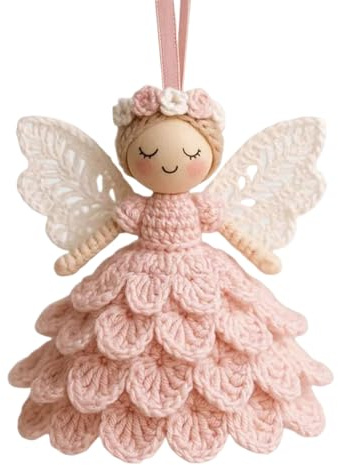 Kit Uncinetto Per Angelo - Vacanze Di Natale Complete, Set Di Decorazioni, Istruzioni Fai Da Te, Guida, Per Artigianato Amigurumi | Principianti Ricamo Progetto Artistico Donne Adolescenti B