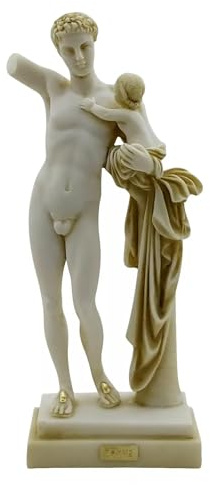 Hermes of Praxiteles nackte männliche Figur griechische Alabaster-Statue Skulptur