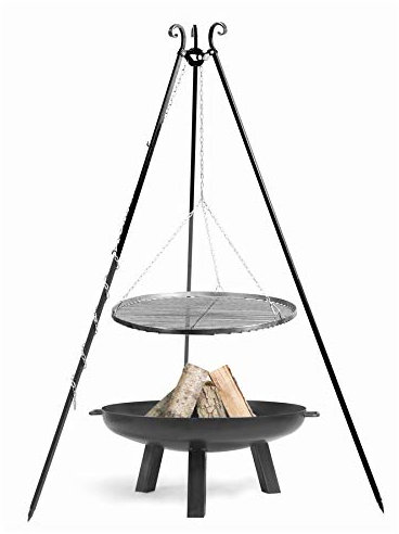 Set - Schwenkgrill 1,80m mit Ø70cm Grillrost und Ø80cm Feuerschale 303