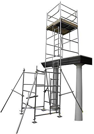 Toptower Classic Scaffold Tower 6.45m Working Height DIY Cantilever Scaffolding Tower Kit for Sloping & Flat Roof Galvanised Steel