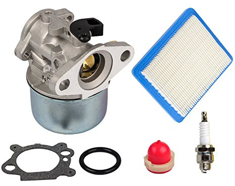 OxoxO 799868 Kit carburateur avec poire d’amorçage et filtre à air 491588 Compatible avec moteurs Briggs & Stratton 4 à 7 CV 498170,497586,497314