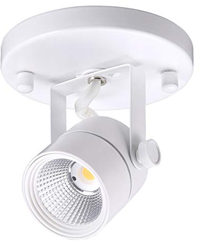 CLOUDY BAY LED Flush Mount Ceiling Spot Light,CRI90+ 8W 600lm 3000K Warm White Dimmable,Adjustable Tilt Angle Ceiling Light Fixture,White Finish