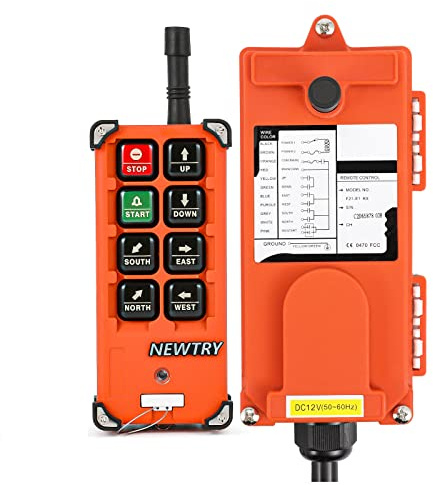 NEWTRY 24V Wireless Crane Remote Control Industrial Channel Hoist Crane Transmitter Receiver (A Transmitter + AC&DC 24V Receiver)