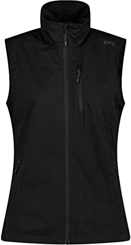 CMP Gilet Softshell Waterproof, Donna, 40, Nero