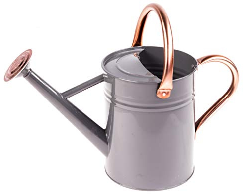 Gardman Bright Classic Gießkanne R34884 mit Kupferakzenten, kühles Grau