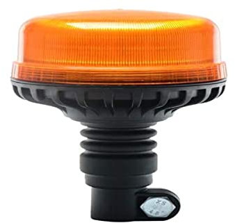 Ryme Automotive Rotativo Ámbar LED 12/24 V Homologado R65 · Flexible Din · Emergencia Advertencia Señalización Tractor, Camión · Base Conexión Pincho