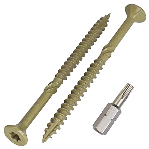 Lot de 700 vis de finition anti-corrosion avec tête fraisée/Torx, 3,5 x 50 mm, pointe de type 17 - vis d’extérieur pour terrasse en bois (vert)