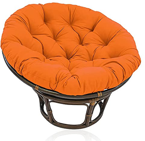 Papasansessel Kissen, Papasan Stuhlkissen, Papasan Kissenbezug Schaukelkorbkissen, Rund Papasan Sessel, für Garten im Freien, Balkon Terrasse, Orange,110 * 110cm