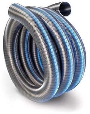 Great Britain Chimney Flue Liner - Stainless Steel Flexible Multi Fuel Pipe - 125mm, 7m, Silver, Acid Resistant Steel, Heats Approved, Flexible, Suitable for Existing Chimneys