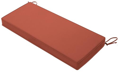 Favoyard Outdoor Bench Cushion 48 x 18 Inch Waterproof Patio Furniture Cushions 3-Year Color Fastness Garden Sofa Settee Couch Swing Pads with Handle and Adjustable Straps, Spice