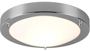 Badezimmer Deckenleuchten in Chrom mit Opalglas IP44, Ø31,5cm