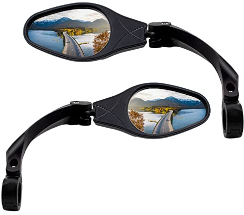Arkham Fahrradspiegel Rückspiegel,HD Edelstahl Spiegel, Fahrradspiegel für Lenker 21-26MM, Rückspiegel Fahrrad Spiegel für e-bike, Ein Paar