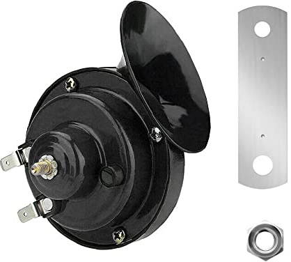 MOCNT 1Pcs Nero 12V Trombe Auto 300db Super Forte Tromba per Camion Aria Elettrica Clacson Camion Impermeabile Corno di lumaca Horn Doppio Tono Veicolo Motociclo