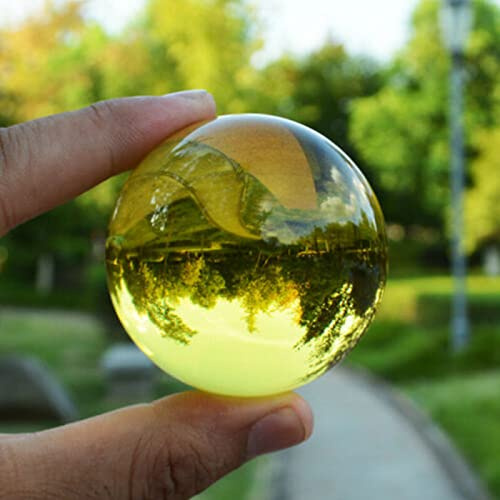 Raro trasparente K9 sfera di cristallo sfera fotografia puntelli soggiorno decorazione regali, giallo, 40mm