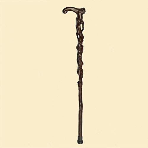 GGZONE Séquoia Vieil Homme bâton de Marche Racine en Bois Massif Sculpture Canne en Bois Fournitures Pratiques pour Personnes âgées Beautiful Scenery