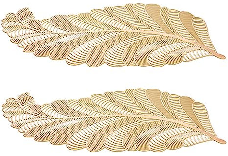 Cabilock 2 Stück Dekorative PVC Tischsets Hitzebeständig rutschfest Für Drinnen Und Draußen Stilvolles Design in Gold