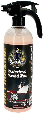 S SUMEX Billionaire Waterless Wash&Wax Limpieza en Seco con Cera Líquida Rápida en Spray para Coches Sin Necesidad de Agua Sin Arañazos Limpia y Abrillanta Aroma a Melocotón 750ml