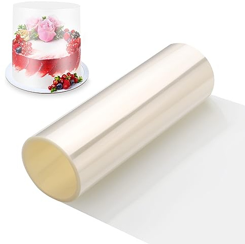 Zocipro Rodoide Transparent Patisserie, Feuilles d'Acétate Épaisse 20cmx10m | Cercle a Patisserie Transparent pour la Pâtisserie, Gâteau Mousse au Chocolat, Décoration de Gâteaux