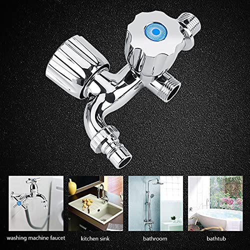 Wasserhahn G1/2 Wandmontierter Wasserhahn Wasserhahn Waschmaschine Kaltwasserhahn Waschbecken Waschbecken Wasserhahn mit Doppelauslauf und Griff für Badezimmerbedarf (Luftschlitz