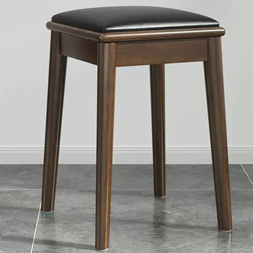 FKBXLMNV Stapelbare Hocker, rückenfrei, Massivholzhocker, gepolsterter Sitz, Stapelhocker, 18-Zoll-Barhocker für Kücheninsel, Bistro, Klassenzimmer, Garten