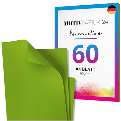 60 Blatt A4 Briefpapier 90g/m² Schreibpapier Bastelpapier Motivpapier grün