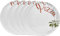 Van Well Famosa Lot de 6 grandes assiettes à pizza italiennes, diamètre 33 cm, blanches, en porcelaine, pour pizza, pâtes et salade, passent au micro-ondes, passent au lave-vaisselle, bien empilables