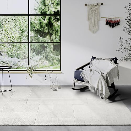 Villeroy & Boch Charlotte Tapis en Laine - Tapis de Salon Naturel tissé à la Main et Naturel - Tapis bohème en Laine pour Salon, Chambre à Coucher, Salle à Manger, Couloir, Cuisine - Crème - 80 x 150