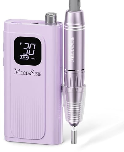 MelodySusie Trapano ricaricabile per unghie, 30000 giri/min, lima elettrica per modellare, rimuovere e lucidare unghie in gel, leggera e facile da usare