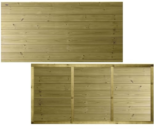 Ultimate Tongue & Groove Fence Panel, 6ft x 3ft Fully Framed Wooden Fencing | Heavy Duty Treated Interlocking Horizontal Boards, Ideal for Any Garden Perimeter (Wide: 182cm x High: 92cm)