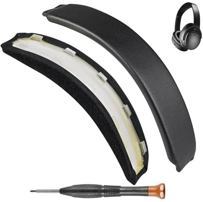 SOPROM proteinbandskudde ersättnings huvudband set, pannband huvudbygel kudde för Bose QC35 & QuietComfort 35 II (QC35 ii) hörlurar(Svart)